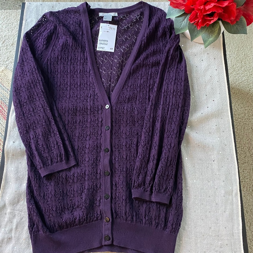 Women’s Purple H&M Cardigan Size Medium
